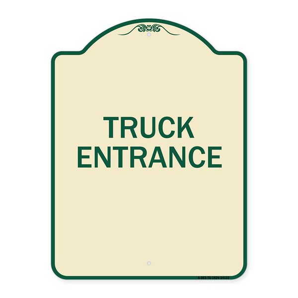 Driveway Truck Entrance Heavy-Gauge Aluminum Architectural Sign, 24" x 18", TG-1824-24122